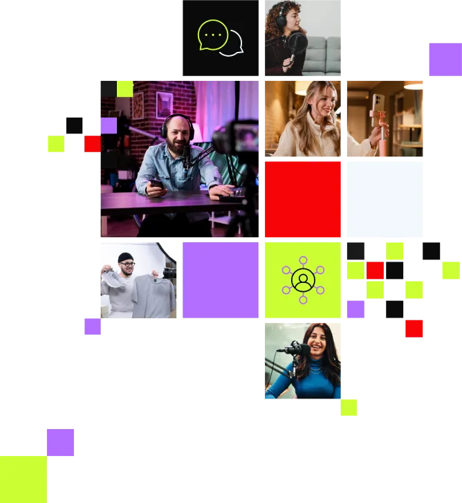 Creators showcasing products across influencer campaign formats.